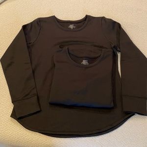 Set/2 CuddlDuds Climate Right Black Long Sleeve